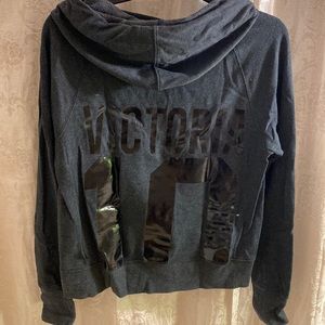 Victoria’s Secret Sport dark gray cropped workout hoodie